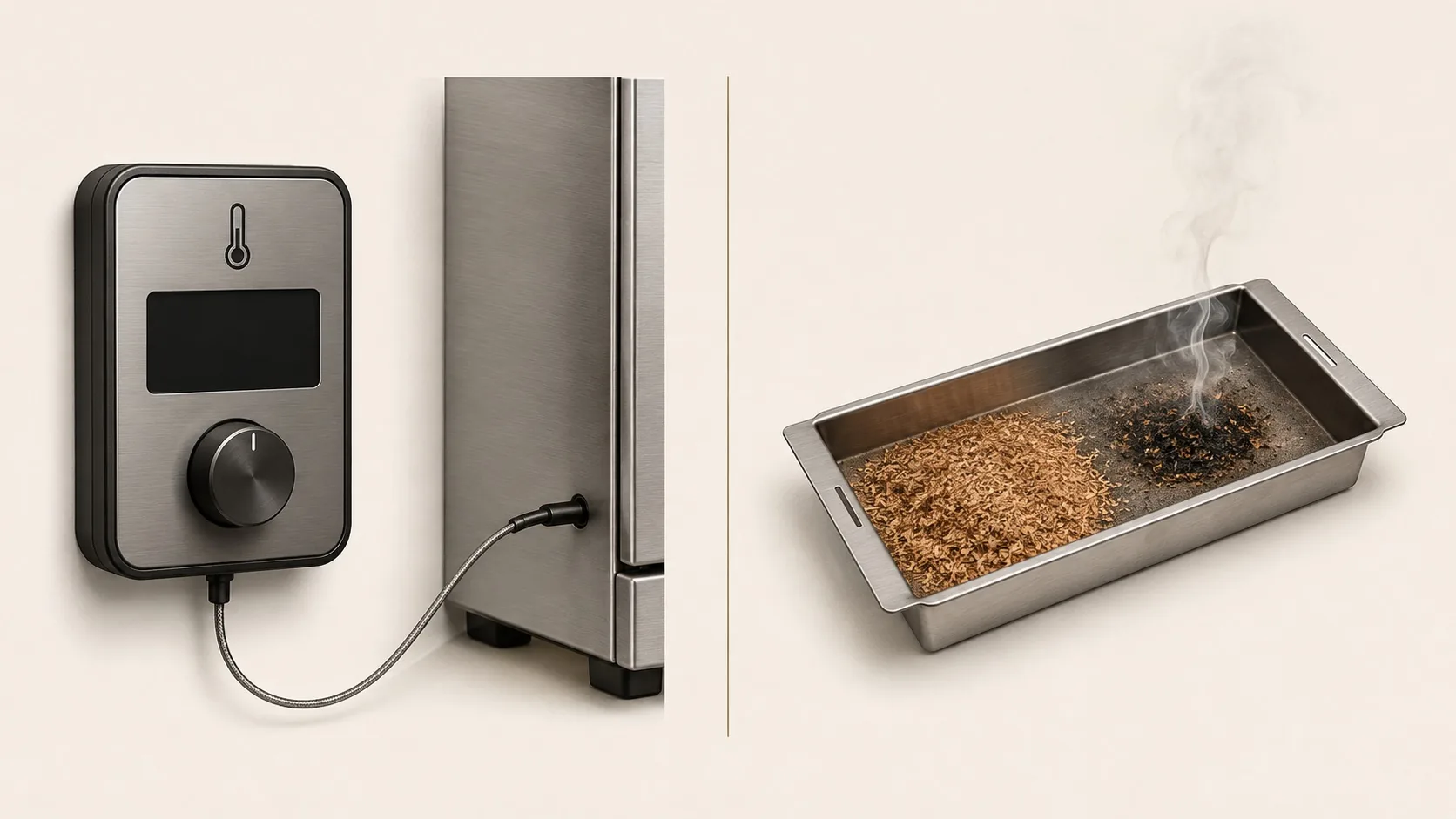 Illustration separating temperature control from smoke generation